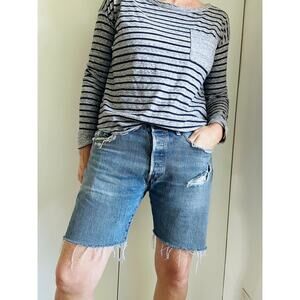 Levi's 501 Cut off Jean Shorts Waist 32 Distressed Destroyed Classic Unisex Fit